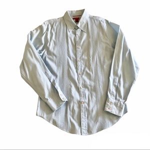 Guess Shirt Button Down Men’s S Blue Long Sleeve Collar Pleated Business Work